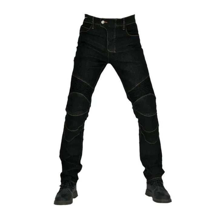 Slim stonewashed riding jeans
 for men