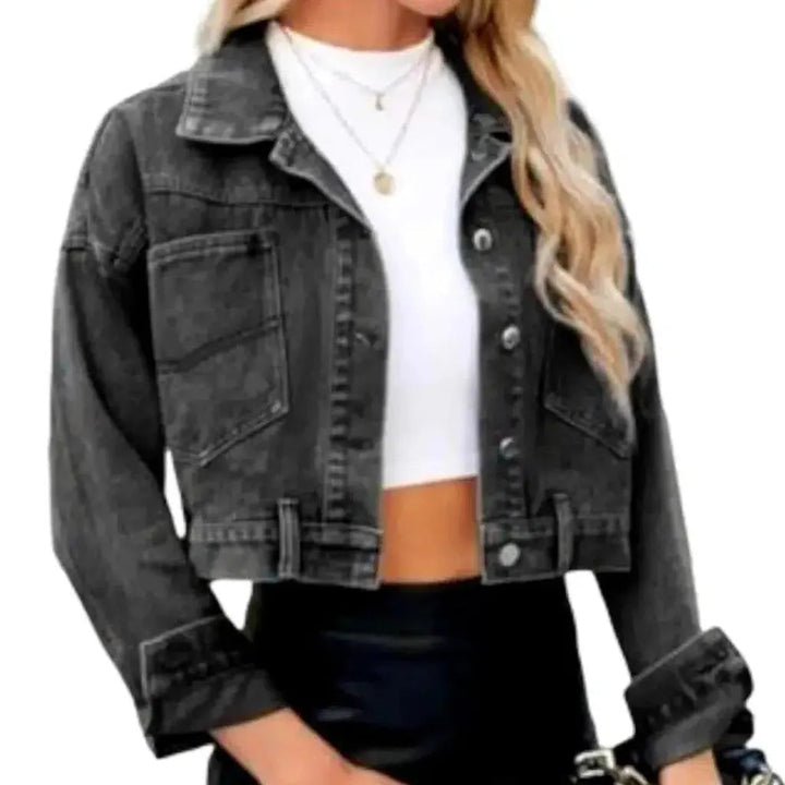 Stonewashed denim jacket
 for women