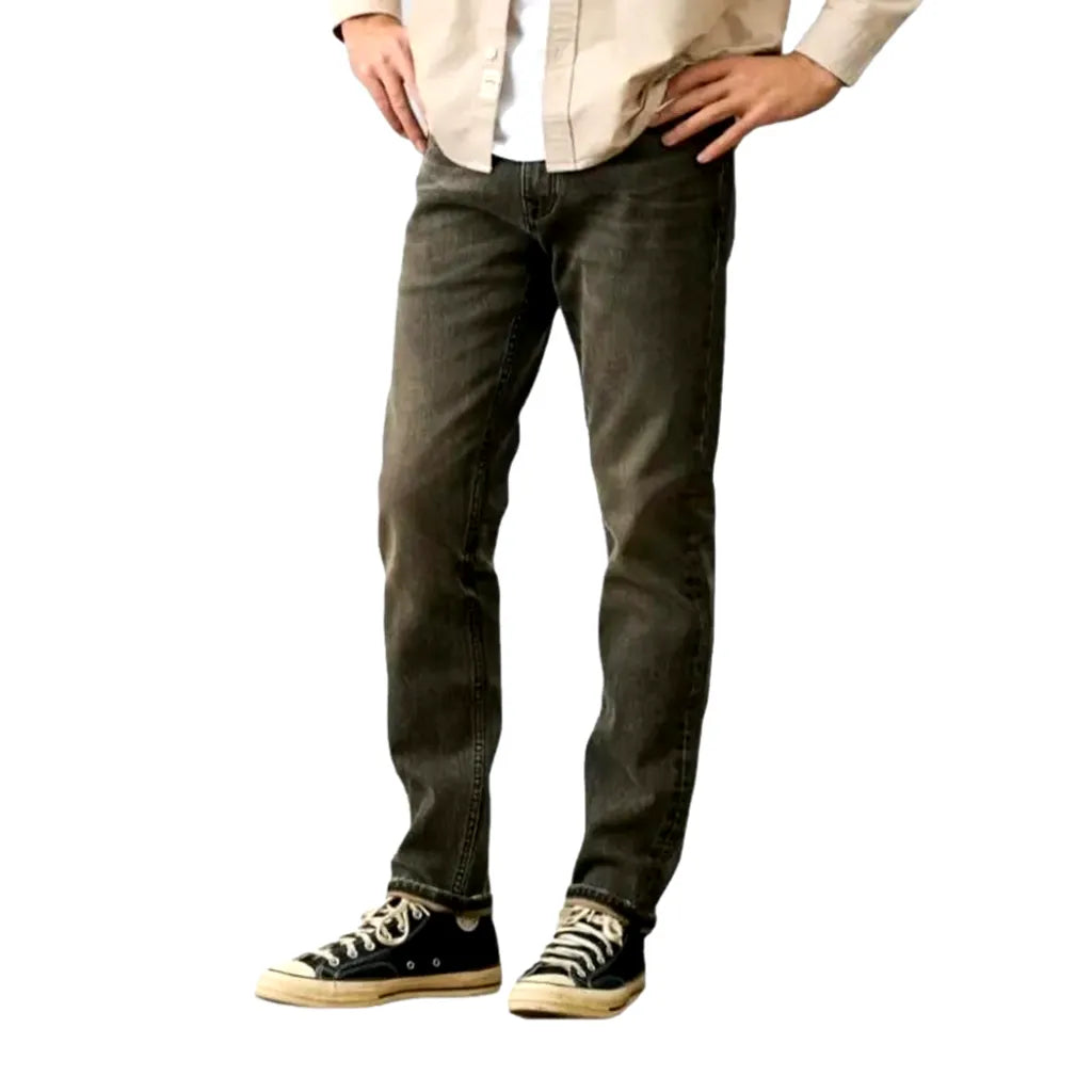 Stonewashed grey jeans
 for men