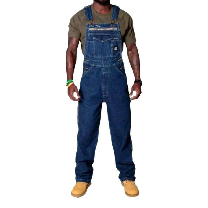 Straight Fit Men's Jeans Overall - Blue