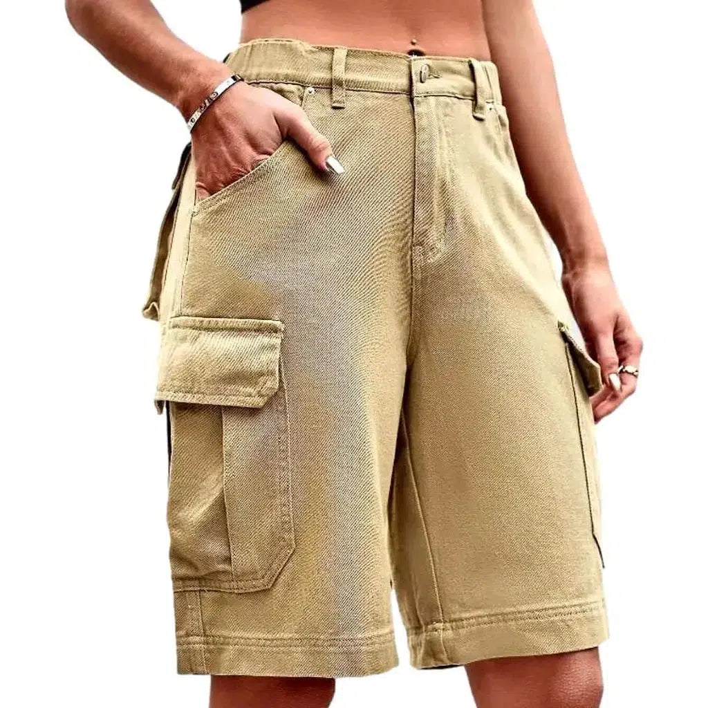 Straight women's denim shorts