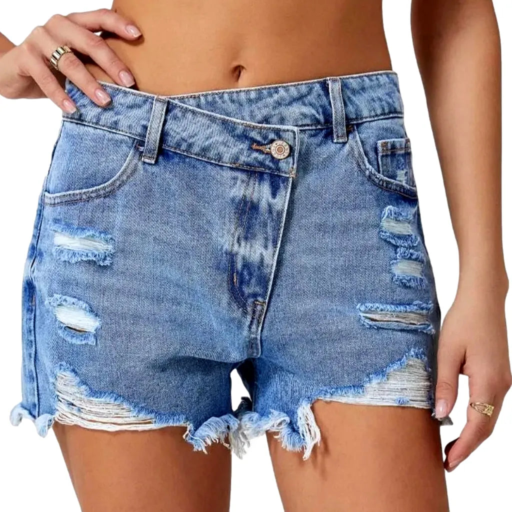 Straight women's jean shorts