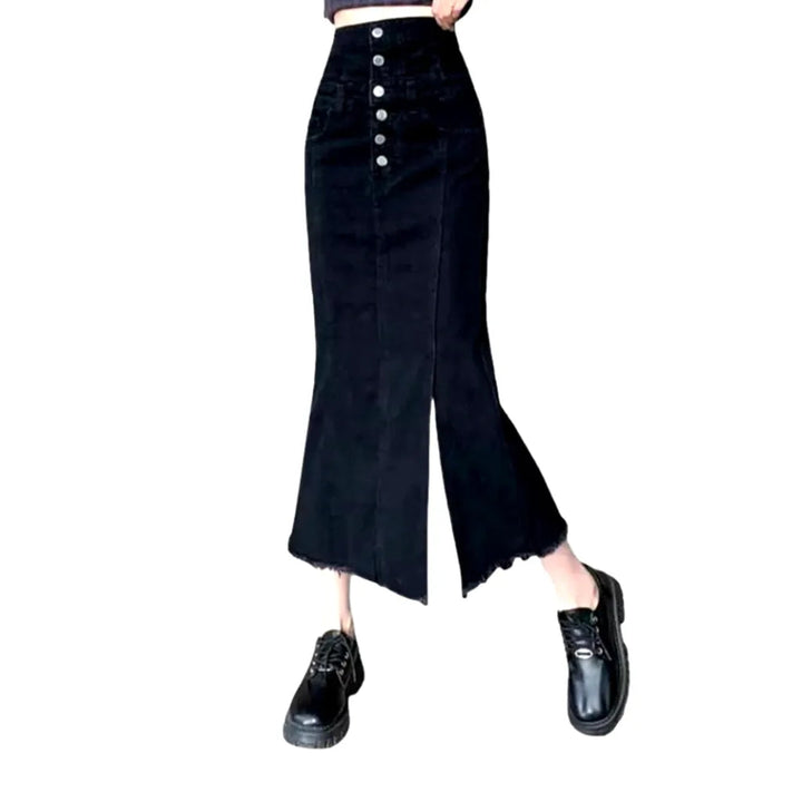 Street slit women's denim skirt