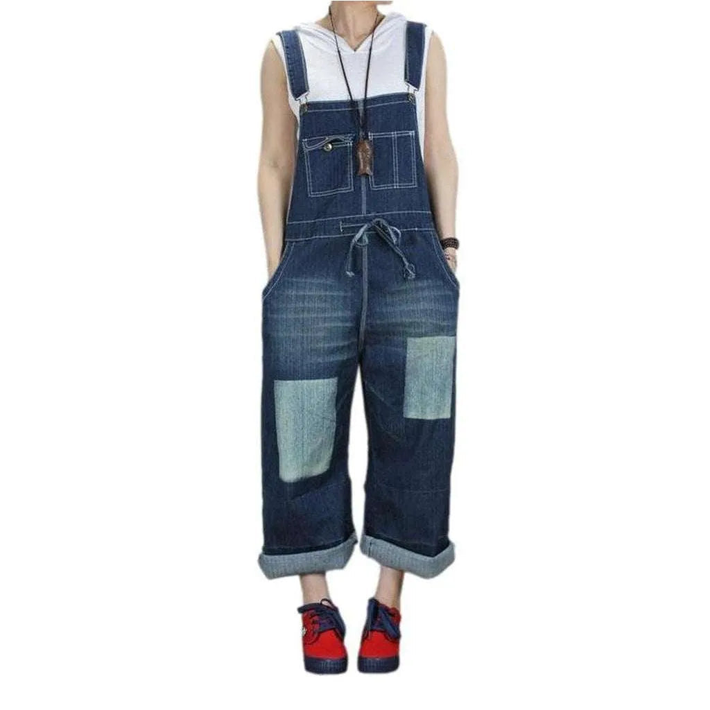 Street Style Denim Dungaree for Women - Blue