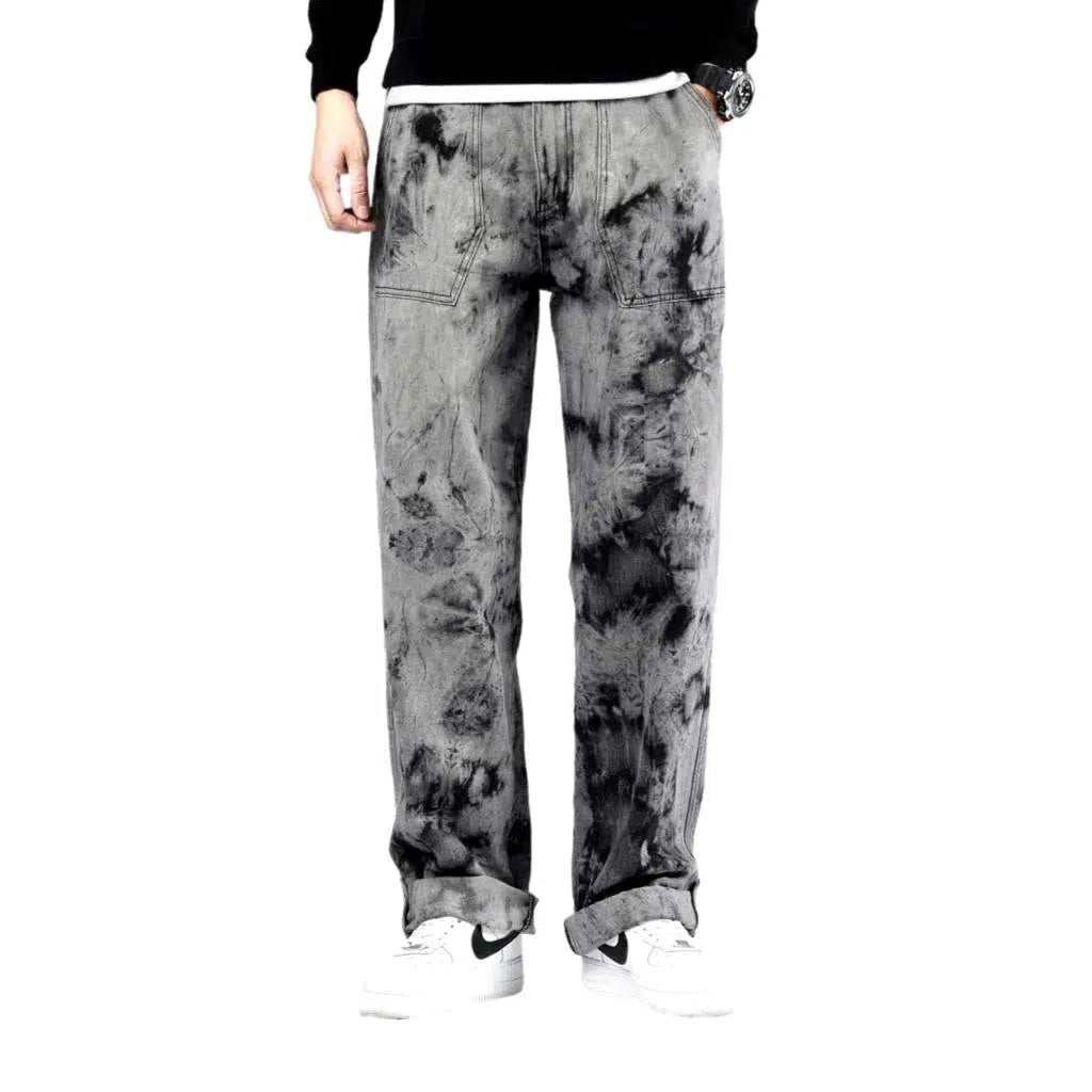 Street tie-dyed jeans
 for men