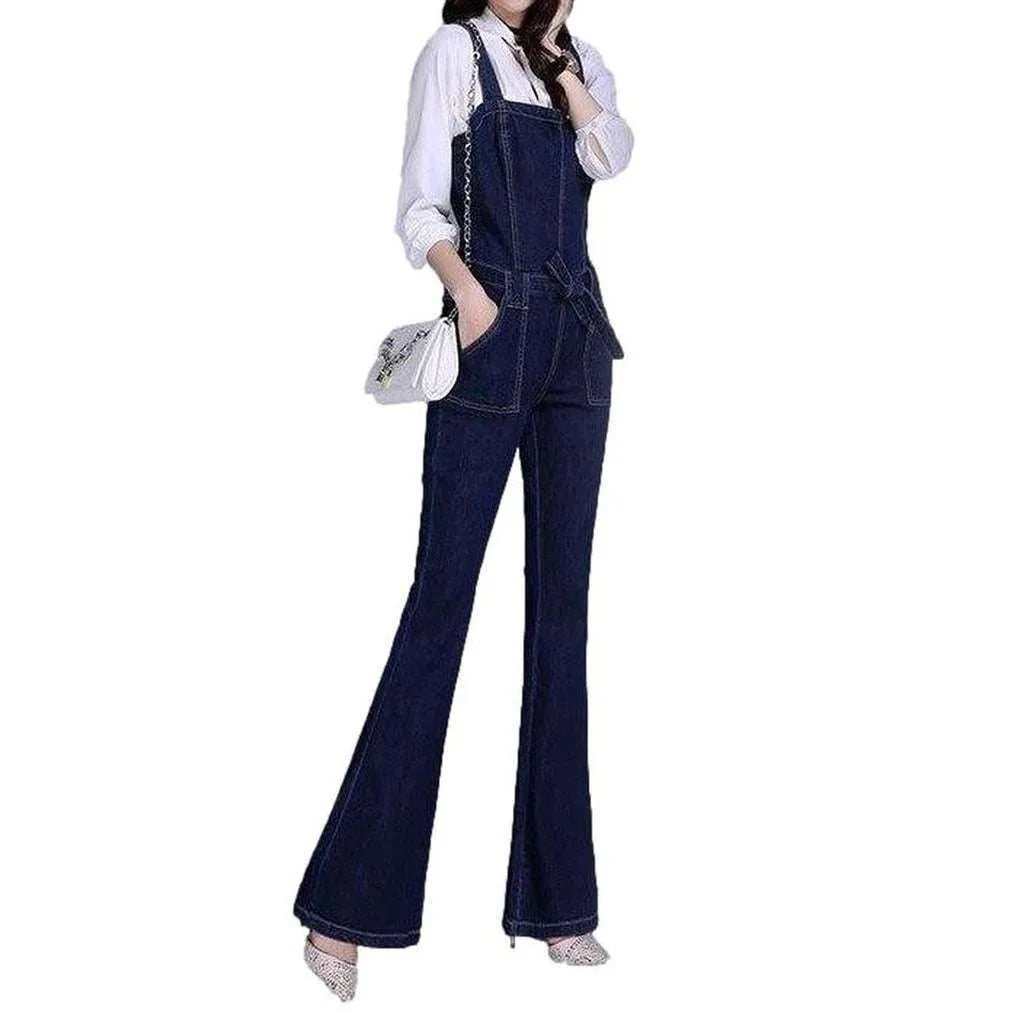 Stretchable Women's Denim Overall - Dark Blue