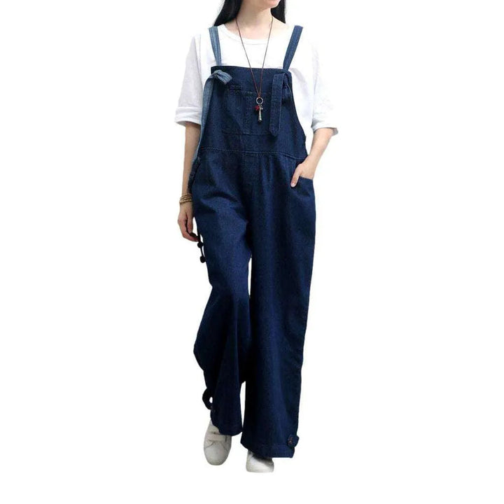 Stylish Denim Dungaree for Ladies - Dark Blue