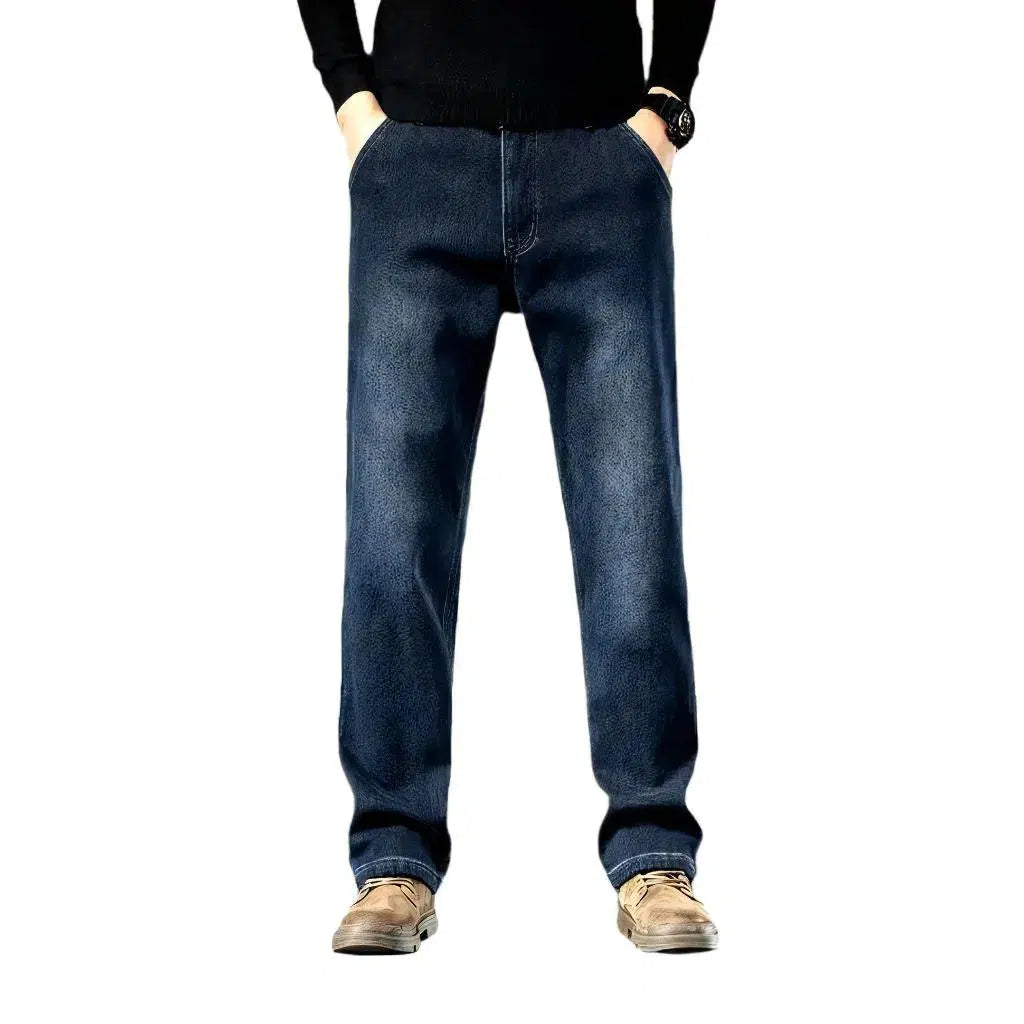 Thick men's high-waist jeans