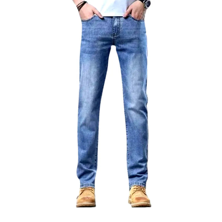 Thin men's high-waist jeans