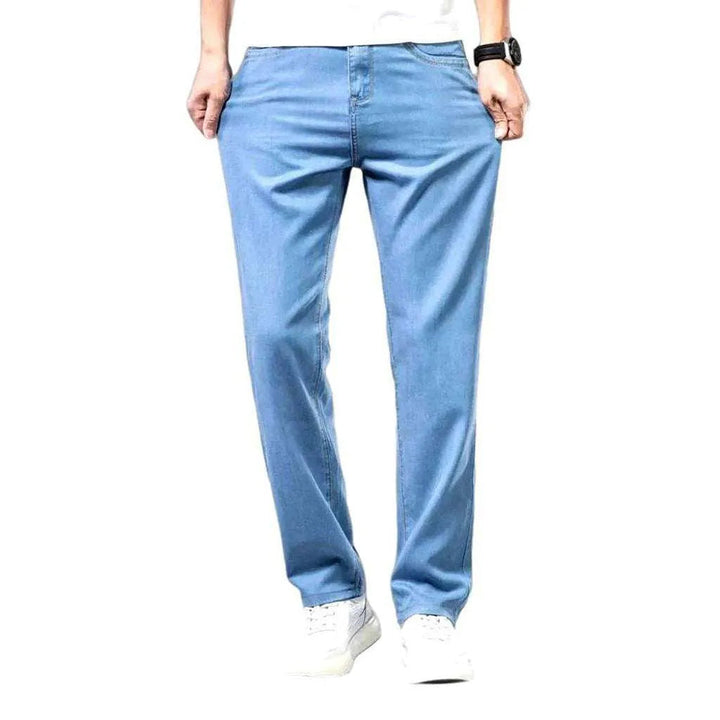 Thin straight casual men's jeans