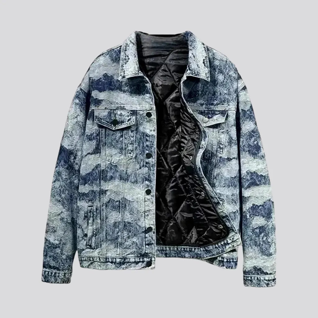 Two Tone Painted Street Men's Denim Jacket | Jeans4you.shop