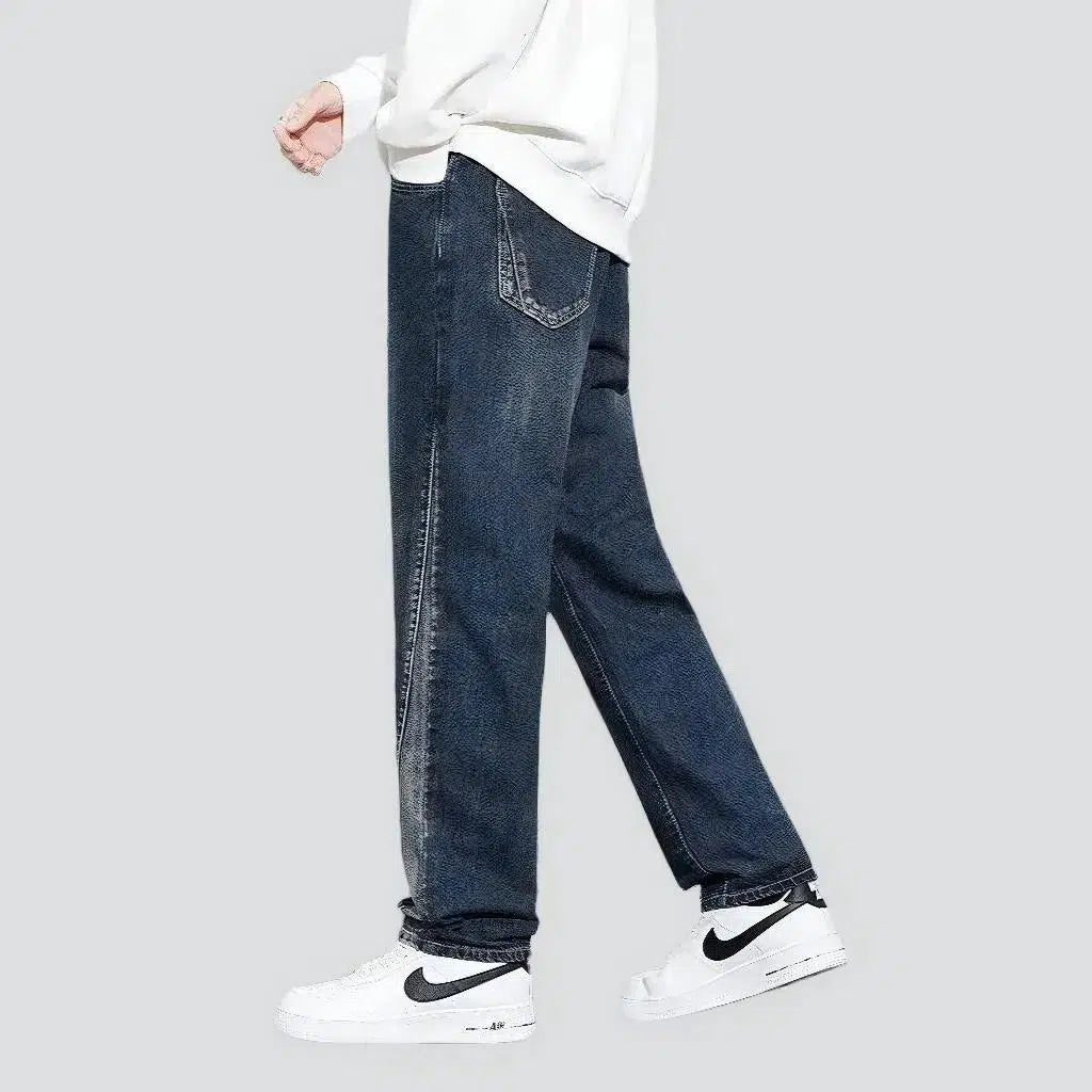 Elevated waistline baggy jeans