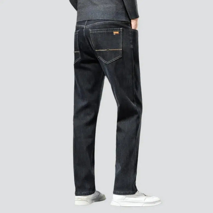 Insulated men's stonewashed jeans