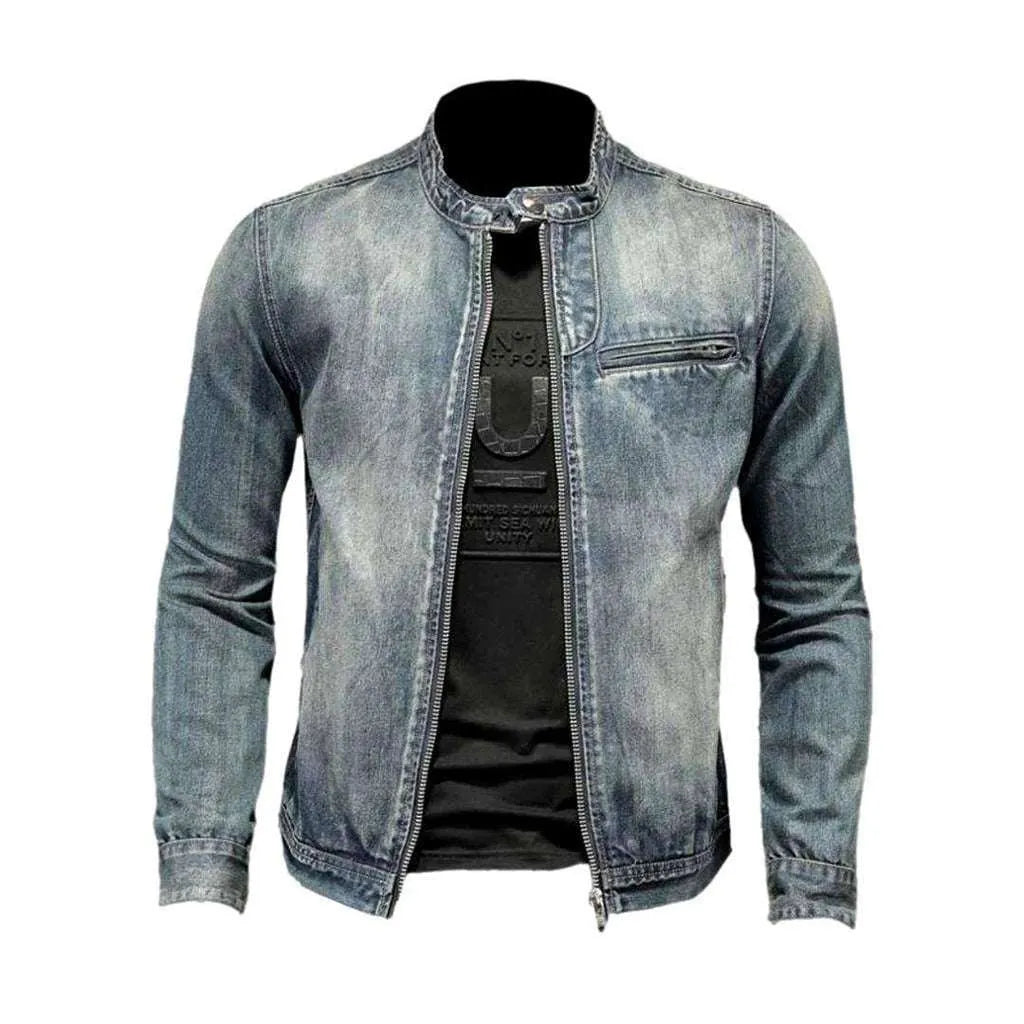 Vintage trendy biker denim jacket