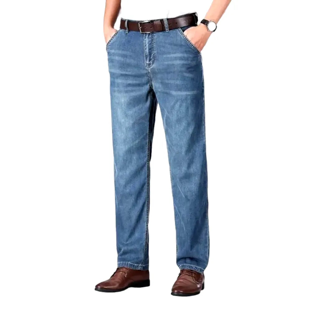 Whiskered men's straight jeans