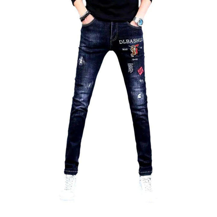 Whiskered men's street jeans