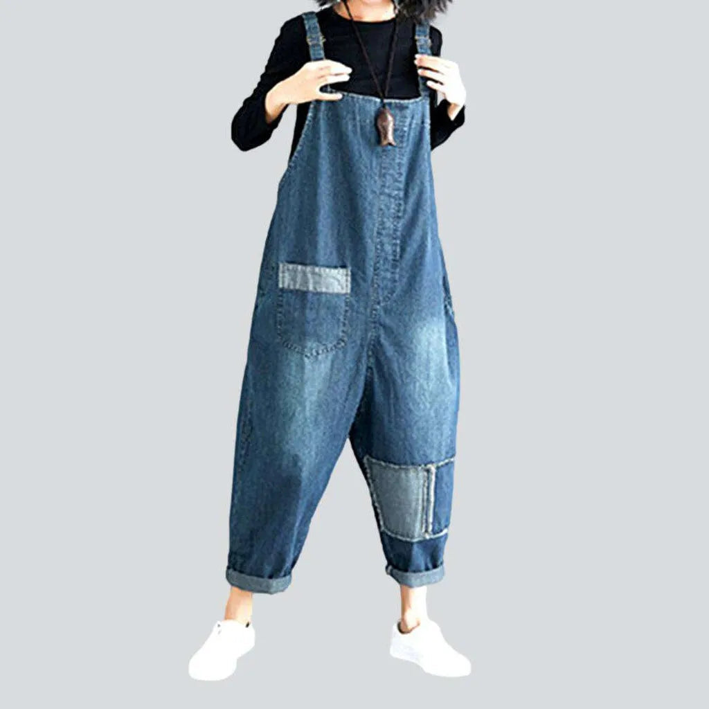 Women's baggy patchwork jean dungaree | Jeans4you.shop