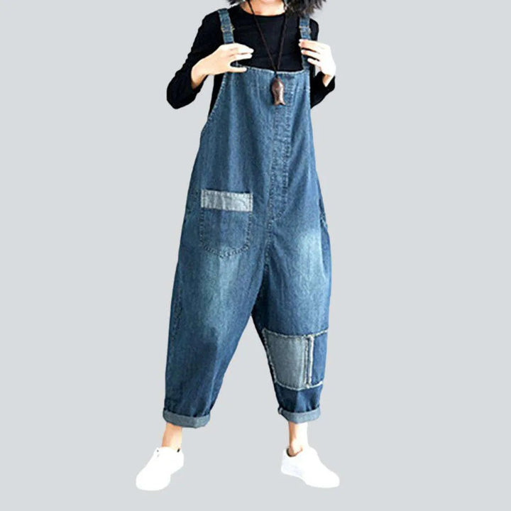 Women's baggy patchwork jean dungaree | Jeans4you.shop