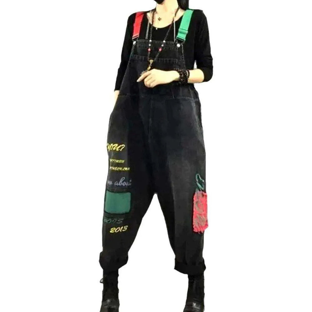 Women's Jean Y2k Overall - Black