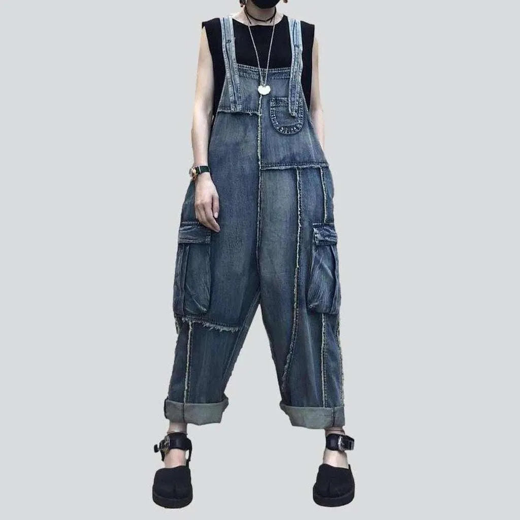 Women's patchwork jean dungaree | Jeans4you.shop