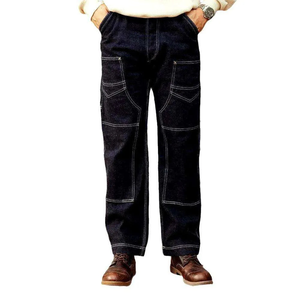 Workwear high-waist jeans
 for men