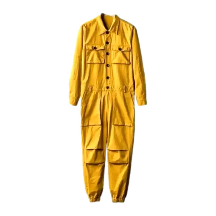 Y2k Denim Men's Jumpsuit Overall - Yellow