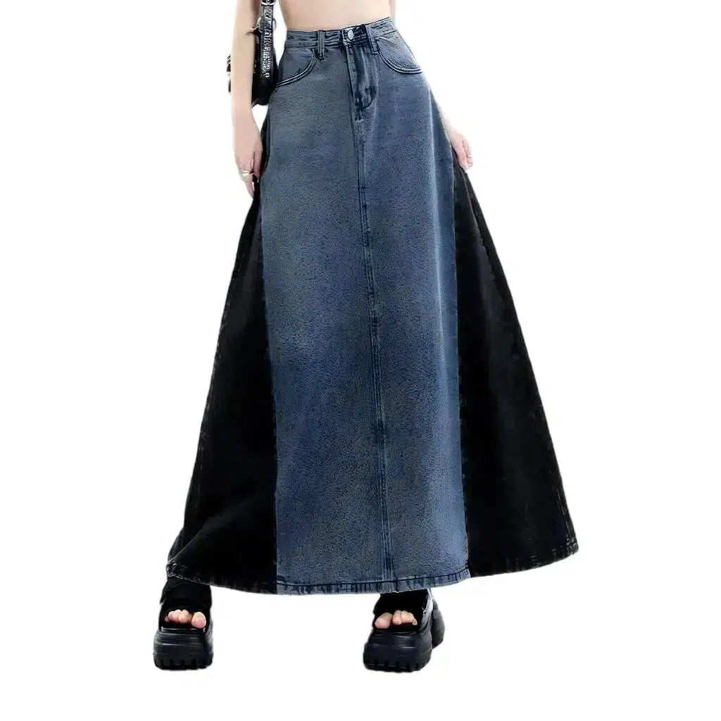 Y2k floor-length women's jean skirt