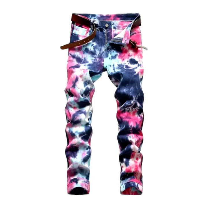 Y2k men's tie-dyed jeans