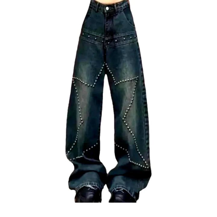 Y2k rivet jeans
 for ladies