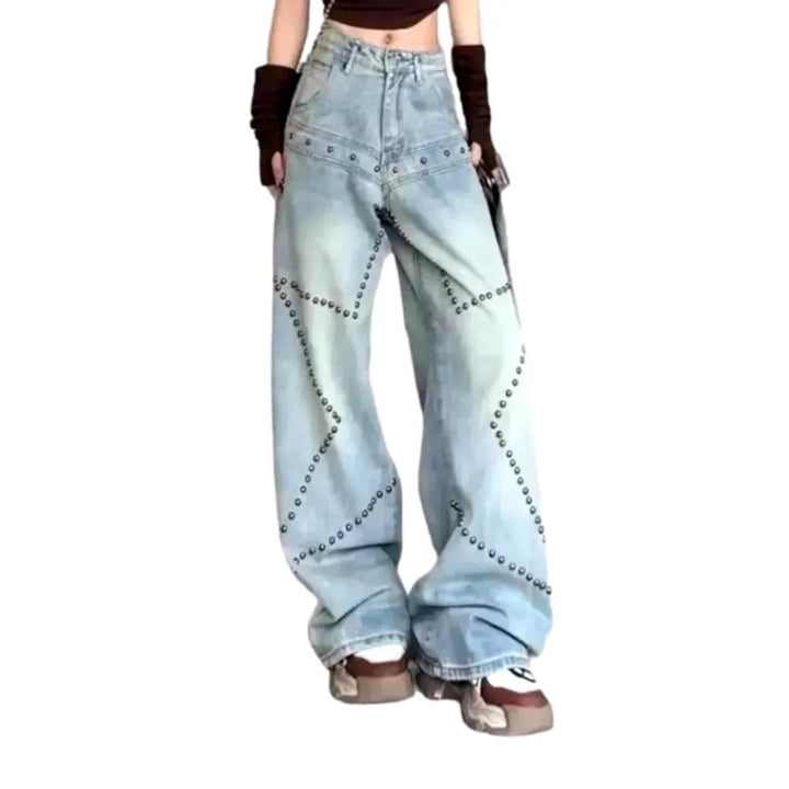 Y2k rivet jeans
 for ladies